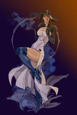 Woman hat dress water gothic - chris rallis free wallpaper