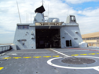 Large ship ramp open door - front view free wallpaper