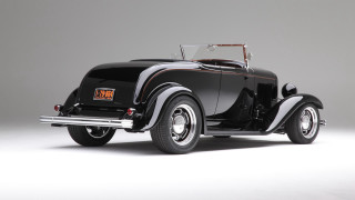 Old black car white background - a black car free wallpaper
