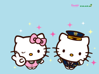 Hello kitty sailor starship blue - a poster free wallpaper for desktop