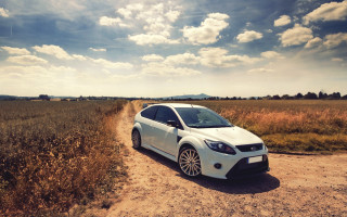 White car dirt road grass 2 - dennis flanders free wallpaper