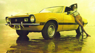 Woman leaning yellow car water - chica macnab free wallpaper