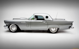 Silver car white top chrome - the hood and the hood free wallpaper