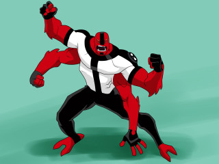 Cartoon man red black outfit - white shirt free wallpaper