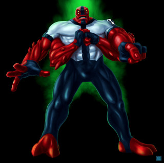 Cartoon red blue suit muscular - suit free wallpaper