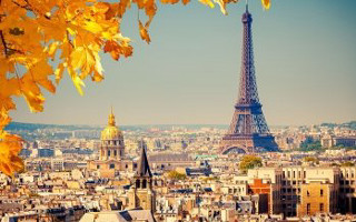 Eiffel tower view top paris - city background free wallpaper