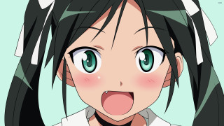 Girl greeneyes longblackhair funnyface yandere - her tongue free wallpaper