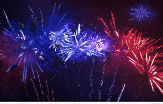 Fireworks red sky colorful night - a bunch of fireworks free wallpaper