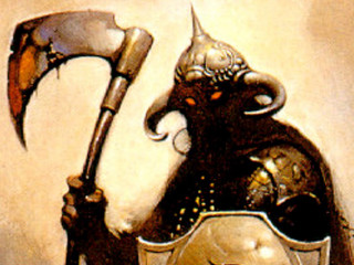 Knight large axe helmet painting - a painting of a knight free wallpaper
