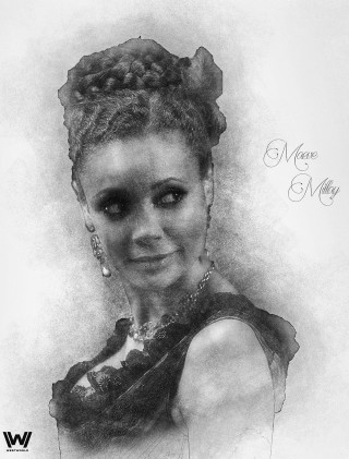 Woman black dress necklace name - a pencil sketch free wallpaper