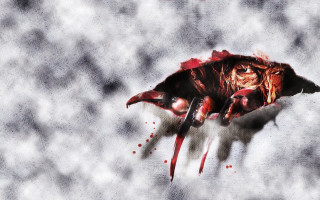Bloody person knife hole ground - sharp claw free wallpaper