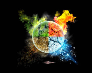 Fireball colorful black background white - different color free wallpaper