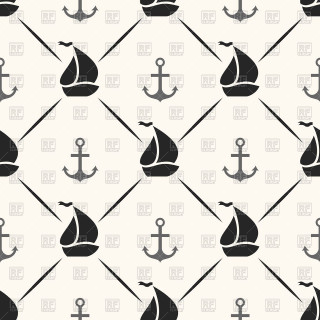 Black white pattern sailboat anchor - a sailboat free wallpaper