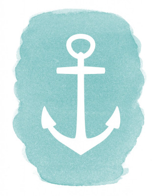 White anchor blue background white - free ship wallpaper
