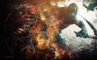Man horse fire demon riding - him free wallpaper for desktop