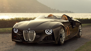 Brown sports car lake mountains - a lake and mountains free wallpaper