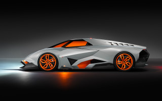 Futuristic car orange wheels black 5 - deconstructivism free wallpaper