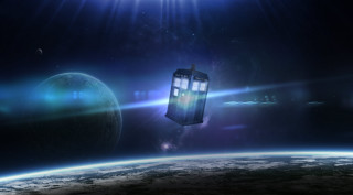 Tardish floating sky planet sunbeam - matte painting concept art free wallpaper