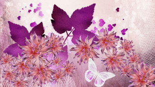 Pink flower butterfly mesh digital - alison kinnaird free wallpaper