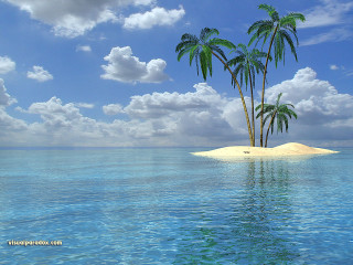 Tropical island palm trees ocean 2 - a tropical island free wallpaper