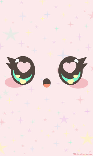 Pink background black cat stars - pop surrealism free wallpaper