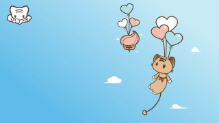 Cartoon monkey flying balloons hearts 2 - balloon free wallpaper