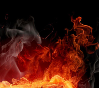 Fire burning black background red - the middle free wallpaper