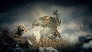 Man sword field grass rocks - artur grottger free wallpaper