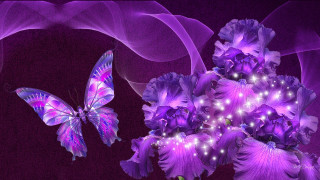 Purple flower butterfly air background - anne stokes free wallpaper