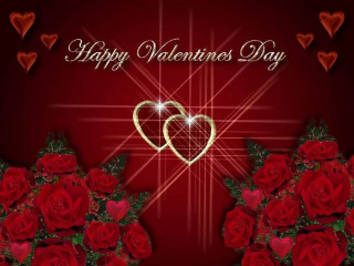 Valentines day card hearts roses - romantic free wallpaper