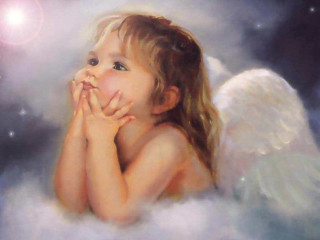Little girl angel wings cloud - a little girl free wallpaper