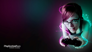 Woman game controller neon lights - neon free wallpaper