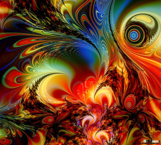 Colorful abstract painting spiral design 2 - psychedelic art free wallpaper