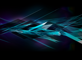 Black background blue white design - geometric abstract art free wallpaper