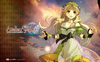 Anime blonde green dress wand - a green dress holding free wallpaper