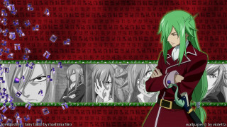 Anime character green hair red - green hair free wallpaper