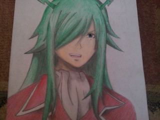 Green hair horns red jacket - a red jacket free wallpaper