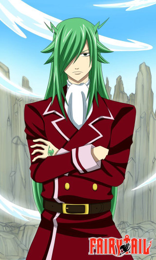 Green hair red suit mountain - a mountain range free wallpaper