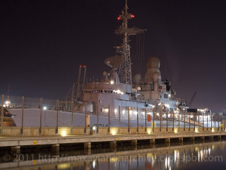Large boat docked pier nighttime - de hirsh margule free wallpaper