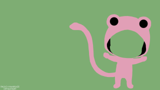 Pink monkey green background black - the bottom of the picture free wallpaper