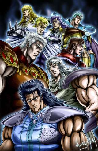Anime characters arms crossed sword - one holding free wallpaper