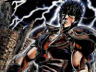 Man leather sword lightning cityscape - a leather outfit holding free wallpaper
