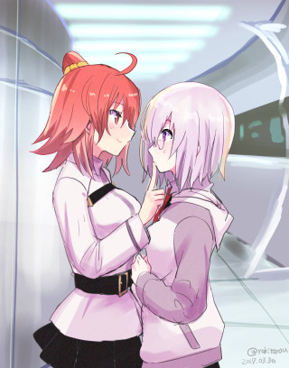 Anime girls mirror room light - aimitsu free wallpaper
