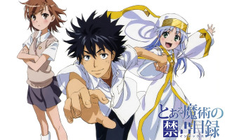Anime characters pointing hands air - their hands in free wallpaper