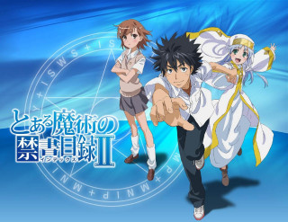 Anime characters blue background group - front free wallpaper