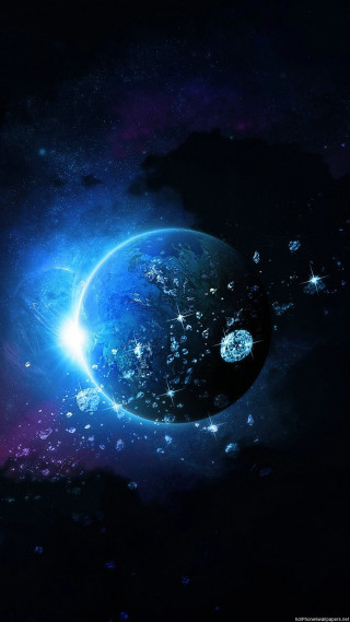 Blue black space star planet - benoit b. mandelbrot free wallpaper