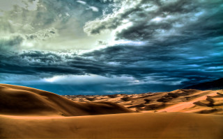 Desert landscape sand dunes blue - amir zand free wallpaper