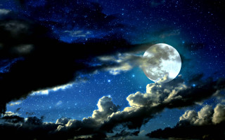 Full moon night sky clouds - the night sky free wallpaper