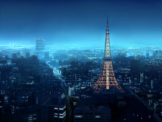 Tall tower city night lights - tall tower free wallpaper