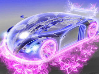 Car pink light artistic photo - a pink light free wallpaper